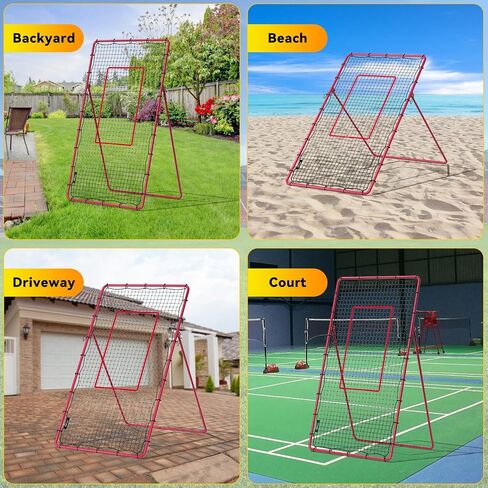 Adjustable Volleyball Rebounder Net, Volleyball Training Equipment Bounce Back Net with5 Rebound Angles Neon Target and Bungee Cords for Pitching, Throwing and Catching in Saudi Arabia