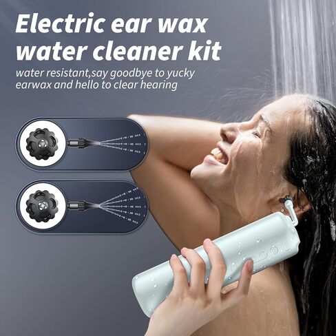 Ear Wax Removal - Electric Ear Cleaner - Ear Cleaning Kit - FSA HSA Eligible - Ear Irrigation Kit Safe Ear Irrigation Flushing System with 4 Pressure Settings - FSA Eligible Items Only List in Saudi Arabia