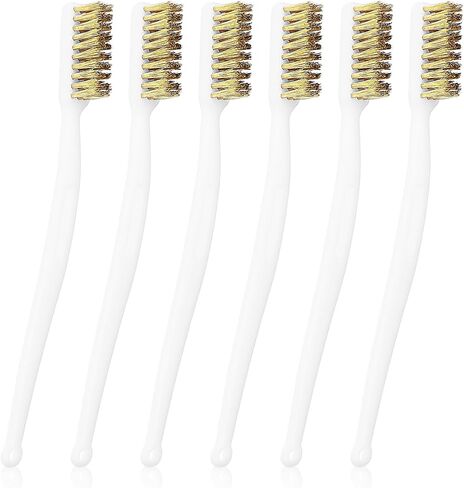 6 Pcs Copper Wire Brush Small Brass Brush 3D Printer Nozzle Brush Cleaning Tool Mini Curved Handle Scratch Wire Toothbrush Masonry Brush Heated Bed Cleaning Parts for Cleaning Welding Slag and Rust in Saudi Arabia