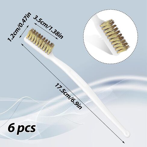 6 Pcs Copper Wire Brush Small Brass Brush 3D Printer Nozzle Brush Cleaning Tool Mini Curved Handle Scratch Wire Toothbrush Masonry Brush Heated Bed Cleaning Parts for Cleaning Welding Slag and Rust in Saudi Arabia