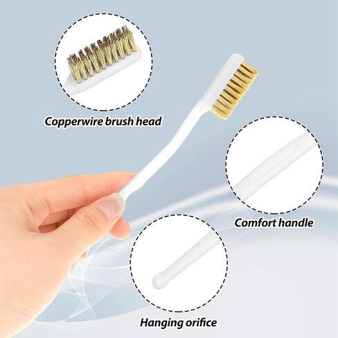6 Pcs Copper Wire Brush Small Brass Brush 3D Printer Nozzle Brush Cleaning Tool Mini Curved Handle Scratch Wire Toothbrush Masonry Brush Heated Bed Cleaning Parts for Cleaning Welding Slag and Rust in Saudi Arabia