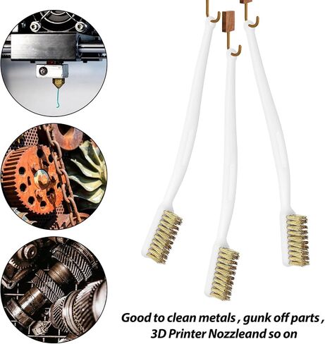 6 Pcs Copper Wire Brush Small Brass Brush 3D Printer Nozzle Brush Cleaning Tool Mini Curved Handle Scratch Wire Toothbrush Masonry Brush Heated Bed Cleaning Parts for Cleaning Welding Slag and Rust in Saudi Arabia