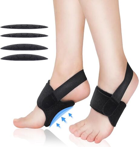 Arch Support Inserts for Women Men, Adjustable Foot Arch Support Braces, Flat Foot Corrector for Plantar Fasciitis Relief, 1Pair Black in Saudi Arabia