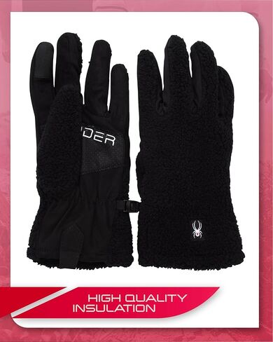 Spyder Women's Winter Gloves - Water Resistant Sherpa Fleece Gloves with Gripper Palm - Cold Weather Gloves for Women (S-XL) in Saudi Arabia
