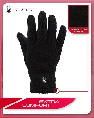 Spyder Women's Winter Gloves - Water Resistant Sherpa Fleece Gloves with Gripper Palm - Cold Weather Gloves for Women (S-XL) in Saudi Arabia