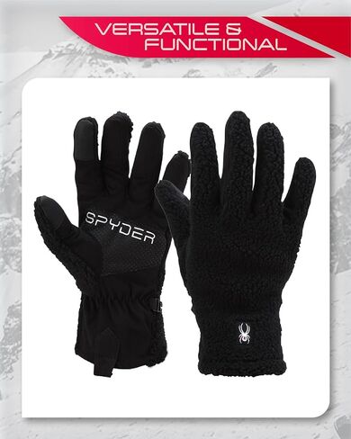 Spyder Women's Winter Gloves - Water Resistant Sherpa Fleece Gloves with Gripper Palm - Cold Weather Gloves for Women (S-XL) in Saudi Arabia