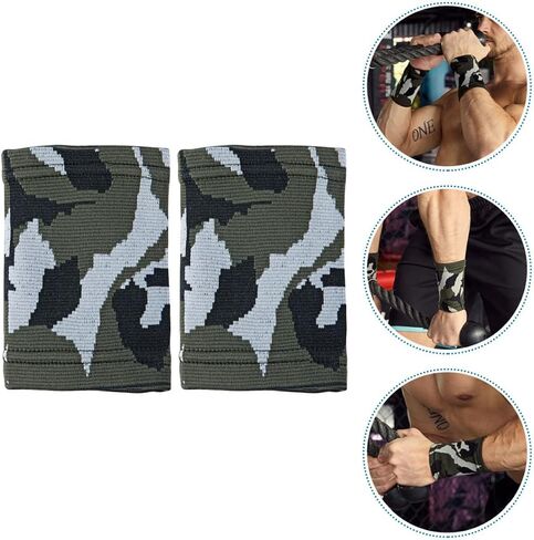Milisten 2pcs Wristband Decked Accessories Sport Accessories Arm Sleeve Wrist Workout Brace Versatile Wrist Strap Camouflage Wrist Band Wrist Wraps Support Breathable Nylon Protective Belt in Saudi Arabia