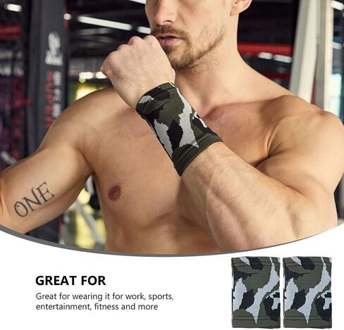Milisten 2pcs Wristband Decked Accessories Sport Accessories Arm Sleeve Wrist Workout Brace Versatile Wrist Strap Camouflage Wrist Band Wrist Wraps Support Breathable Nylon Protective Belt in Saudi Arabia