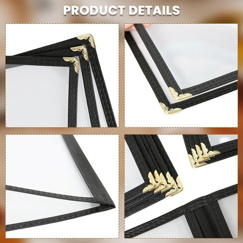 10 Pack Menu Cover Menu Covers 8.5 x 11 Inch Black Restaurant Menu Covers Transparent Menu Holder Menu Covers for Restaurants, Cafes, and Homeschool Morning Menu (10 Pack (1 Page, 2 View)) in Saudi Arabia