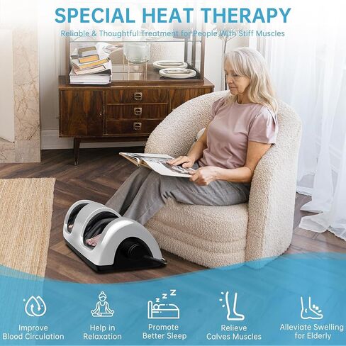 TISSCARE Shiatsu Foot Massager with Heat: Foot Massager Machine for Neuropathy, Plantar Fasciitis and Pain Relief-Massage Foot, Leg, Calf, Ankle with Deep Kneading Heat Therapy, Gift for Woman, Man in Saudi Arabia