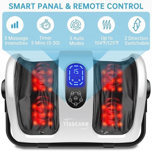 TISSCARE Shiatsu Foot Massager with Heat: Foot Massager Machine for Neuropathy, Plantar Fasciitis and Pain Relief-Massage Foot, Leg, Calf, Ankle with Deep Kneading Heat Therapy, Gift for Woman, Man in Saudi Arabia