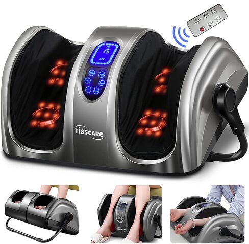 TISSCARE Shiatsu Foot Massager with Heat: Foot Massager Machine for Neuropathy, Plantar Fasciitis and Pain Relief-Massage Foot, Leg, Calf, Ankle with Deep Kneading Heat Therapy, Gift for Woman, Man in Saudi Arabia