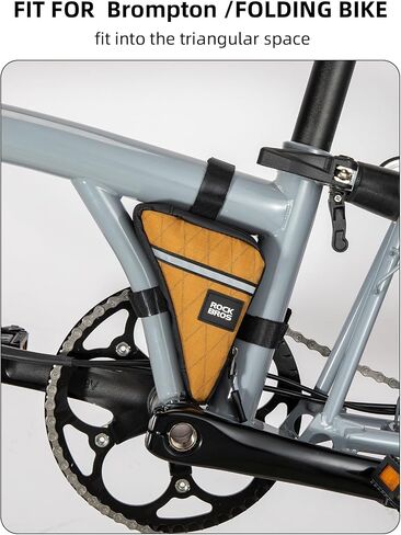 ROCKBROS Triangle Bike Bag for Brompton Bike Frame Bag Folding Bicycle Cycling Storage Bag Cycling Pouch Brown in Saudi Arabia