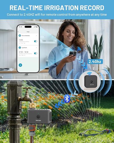 Hose Timer with Brass Inlet & Outlet, Programmable Water Timer for Garden Hose, Sprinkler Timer with Manual | Rain Delay | Automatic Watering for Drip Irrigation, Yard and Lawn in Saudi Arabia