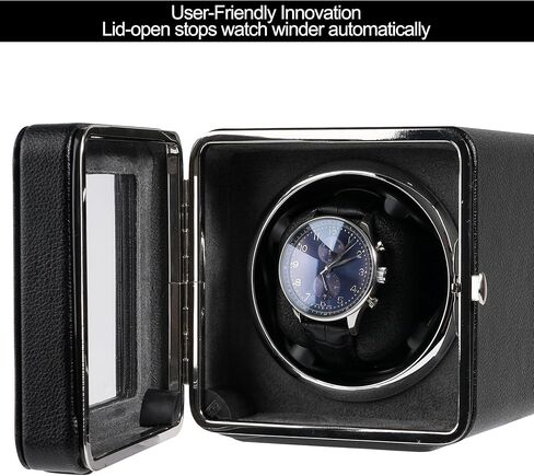 ملفاف ساعة أوتوماتيكي من كالاوين، ملفاف ساعة جلدي فردي مع محرك ياباني هادئ، 4 أوضاع دوران مع ضوء LED هدية باللون الأخضر in Kuwait