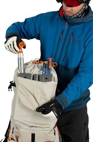 Osprey Firn 28L Ski and Snowboard Backpack, Sandy Grey/Tequila Orange, Medium/Large in Saudi Arabia