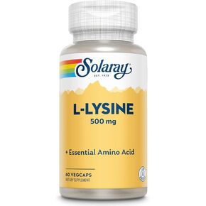 Solaray L-Lysine 500mg | Amino Acid | Healthy Cognitive, Immune System & GI Function, Bones, Joints & Skin Support | 120 VegCaps