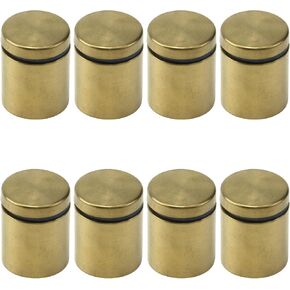 T Tulead Sign Standoffs, Stainless Steel Advertising Glass Store Sign Holder Screws (1" x 1-1/5",8pcs, Golden)