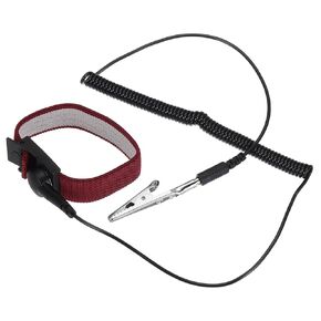 MECCANIXITY ESD Anti Static Wrist Strap 7-7/8" Circumference Adjustable Antistatic Bracelet Wire and Alligator Clip for Computer Electronics Repair Brown