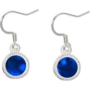 Recycled Vintage Cobalt 1960's Face Cream Jar Glass Color Dot Earrings