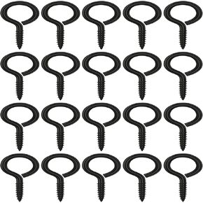 Silver 30 Pcs 2 Inch Metal Screw Eyes Hook Self Tapping Screw in Eye Hooks Ring for Indoor & Outdoor Hanging, Lifting and Securing Cables, Wires Etc Small Items