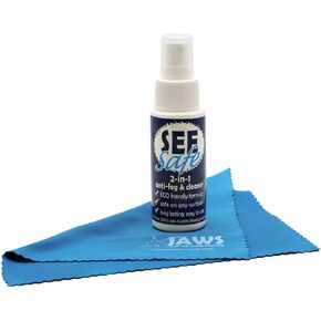 Jaws SEEsafe 2-in-1 Antifog and Cleaner with Cloth in Display Box, 2-Ounce
