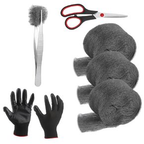 Steel Wool,3 Pack of 2.8" x10 Ft Steel Wool,Gap Filler for House & Garage,Keep Mice Away from Holes, Siding, Pipeline, Vents in Garden, House, Hardware DIY Kit