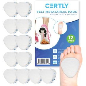 Metatarsal Foot Pads for Pain Relief, Foot Pain Relief Pads, Set of 12, 1/4" Thick, for Ball of Foot Cushioning, Mortons Metatarsalgia & Neuroma Support for Women and Men