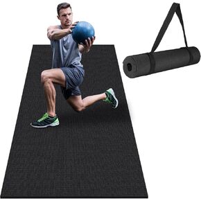 Large Exercise Mat 6'x2'|6‘x4' Workout Mat for Home Gym Mats Exercise Gym Flooring Fitness Mat Large Yoga Mat Cardio Mat for Weightlifting, Jump Rope, MMA, Stretch, Plyo, HIIT, Shoe-Friendly