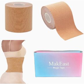 Extra Wide Kaotic Magic Tape for Stomach, Belly Tape, Stomach Tape for Belly Fat, 3 inch x 5.5 Yards 2 Rolls Brown