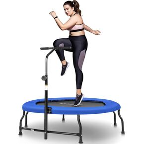 ANCHEER 50" Rebounder Trampoline for Adults- 2024 Foldable Mini Trampoline with Bar- Exercise Trampoline for Adults, Max Load 450lbs/550lbs, for Indoor/Garden Workout