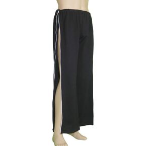 Side Zipper Pants for Post Surgery Recovery Disability Bedridden Fracture, Full Open Patient Care Trousers, Black