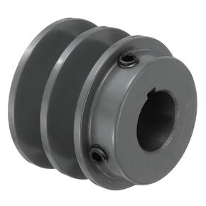 uxcell 2AK22-7/8 V-Belt Sheave 7/8"Bore 2.2"OD Double Groove Web Sheave Bored-to-Size Sheave, Cast Iron, Belt Section for 4L or A Belt