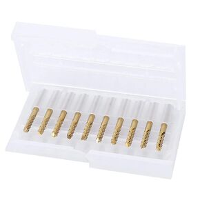 Jeanoko Rotary Burrs End Mills 10pcs 0.125" Carbide End Mill 1/8" Shank Coated CNC PCB Engraving Bit Cutting Tool