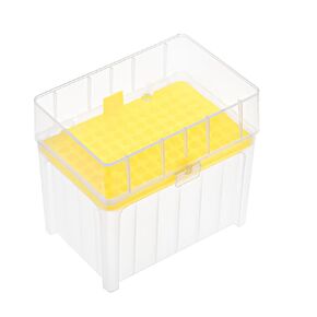 YOKIVE Pipette Tips Box, PP Tip Holder Container for 1ml Pipettor | Fixed Pipettes, Great for Labs and Scientific Institutes (96-Well, 7.5mm Hole Dia)