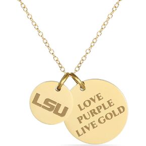 Stone Armory Necklace for LSU Tigers - 18K Gold-Plated Stainless Steel Jewelry Designed for Sensitive Skin - Adjustable 16-20in Chain, Gift for Louisiana State University Fans