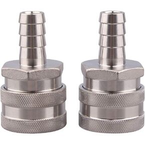 DERNORD 2 Pack Female Stainless Steel Quick Disconnect 1/2"Male Pipe Thread- Home Brewing Connector(1/2"Male)