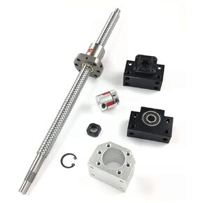 TEN-HIGH Ball Screw CNC Parts SFU2005 NST, 1pcs Ball Screw + 1pcs Nut + 1pcs BK/BF15 End Support Units + 1pcs Coupler + 1pcs Nut Housing + End Machining, Diameter 20mm Lead 5mm Length 450mm