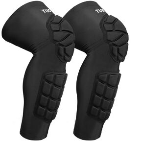 TUOY New Knee Pads Compression Padded Knee Protection Pad for Football Baseball Basketball - Youth & Adult Sizes (1 Pair)