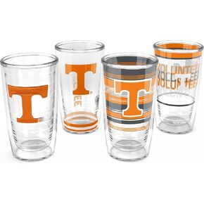 Tervis Tennessee Volunteers - Assorted Made in USA Double Walled Insulated Tumbler Travel Cup Keeps Drinks Cold & Hot, 16oz 4pk, Classic