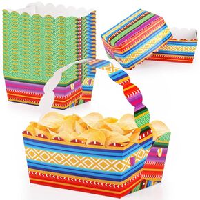 Lemicin 50PCS Mexican Food Tray Cinco de Mayo Disposable Popcorn Tortilla Tray Mexican Carnival Taco Mardi Gras Stall Picnic Holiday Party Supplies Decoration Fiesta Party Decorations