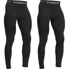 HYCOPROT Men's Compression Pants, Athletic Leggings Base Layer Cool Dry Workout Tights for Running Yoga Gym Basketball