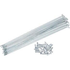 ACROPIX 24pcs 13G J Bend Bicycle Galvanized Spokes 230mm 9.06" Cycle Spokes with Brass Nipples Steel Spokes for Mountain Bike MTB Car Parts