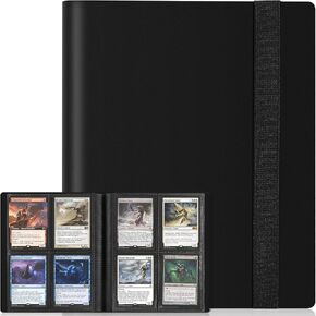 Card Binder for Trading Card 9 Pocket, TiopLior Zip MTG Card Binder with 432 Side Loading Pocket, Card Album Fit for TCG Baseball Football Sports Card, Easy to Insert Card Collection Binder Black