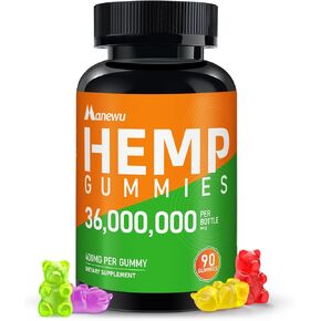 Hemp Gummies, Great for Peace & Relaxation, Advanced Pure Hemp Oil Infused Edibles Hemp Gummies - Support Natural Bedtime, St.RESS, P.ain, Energy - Vegan, Non-GMO, Made in USA