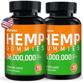 Hemp Gummies, Great for Peace & Relaxation, Advanced Pure Hemp Oil Infused Edibles Hemp Gummies - Support Natural Bedtime, St.RESS, P.ain, Energy - Vegan, Non-GMO, Made in USA