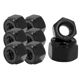 50pcs 6#32 Nylon Insert Hex Lock Nuts,Black Oxide 304 Stainless Steel Locknuts for Bolt DIY RC Cars 3D Printer(6#32 50PCS)