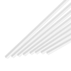MECCANIXITY 20pcs ABS L Shape Rod, 3x3x500mm ABS Plastic Stick Solid Bar, White Plastic Rods Assortment Kit for DIY Architectural Model Building Making