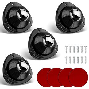 Furniture Small Adhesive Casters Wheels: Mini Rollers Self Stick - Low Profile Swivel Ball Casters Rolling Wheels for Appliances Mop Bucket Table Feet Planters (3 Small Balls-8PCS)