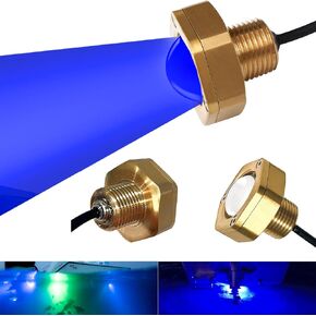 2Pcs 1/2in NPT Boat Drain Plug Light with APP Remote Control,4100LM IP68 Underwater Fishing light,Marine Boat LED Light for Fishing Diving,Smart Cooling System